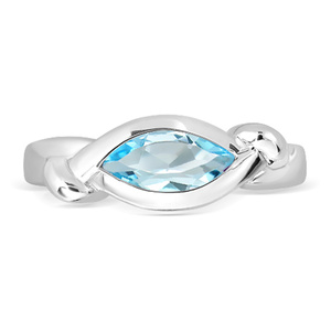 Chili S Blue Topaz - prsten ze stříbra s modrým topazem