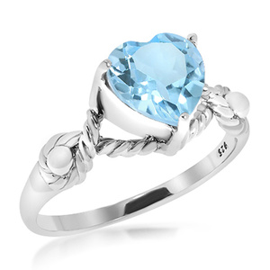 Sunshine S Blue Topaz - prsten ze stříbra s modrým topazem