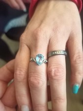 Lara S Blue Topaz prsten ze stříbra s modrým topazem