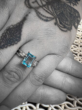 Tris S White Topaz prsten ze stříbra s bílým topazem