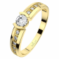 Ivone Gold Briliant zlatý prsten zdobený kamínky