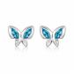 Edin S Swiss Blue Topaz - stříbrné náušnice s modrým topazem