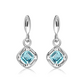 Lam S Blue Topaz stříbrné náušnice s modrým topazem