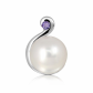 Nano S Pearl and Amethyst stříbrný přívěsek s perlou a ametystem