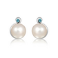Nona S Pearl and Blue Topaz stříbrné náušnice s perlou a modrým topazem
