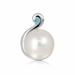 Nano S Pearl and Blue Topaz stříbrný přívěsek s perlou a modrým topazem