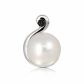 Nano S Pearl and Smoky Quartz stříbrný přívěsek s perlou a kamenem quartz