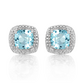 Rafal S Blue Topaz stříbrné náušnice s modrým topazem