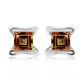 Akira S Cognac Quartz stříbrné náušnice s quartzem
