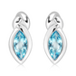 Sostrata S Blue Topaz stříbrné náušnice s modrým topazem
