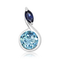 Narciska S Blue Topaz stříbrný přívěsek s modrým topazem a Iolitem