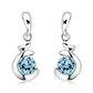Irska S Blue Topaz stříbrné náušnice s modrým topazem