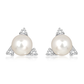 Namare S Pearl and White Topaz stříbrné náušnice s perlou a bílým topazem