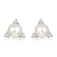 Namare S Pearl and White Topaz stříbrné náušnice s perlou a bílým topazem