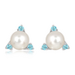 Namare S Pearl and Blue Topaz stříbrné náušnice s perlou a modrým topazem