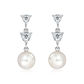 Avenia S Pearl and White Topaz stříbrné náušnice s perlou a bílým topazem