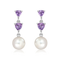Avenia S Pearl and Ametyst stříbrné náušnice s perlou a ametystem