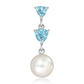 Elna S Pearl and Blue Topaz stříbrný přívěsek s perlou a modrým topazem