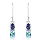 Duria S Blue Topaz stříbrné náušnice s modrým topazem a Iolitem