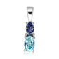 Grana S Blue Topaz stříbrný přívěsek s modrým topazem a Iolitem
