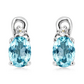 Felicie S Blue Topaz stříbrné náušnice s modrým a bílým topazem