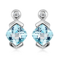 Brisa S Blue Topaz stříbrné náušnice s modrým a bílým topazem
