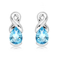 Man S Blue Topaz RP stříbrné náušnice s modrým topazem