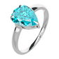 Amunet S Blue Topaz prsten ze stříbra s modrým topazem