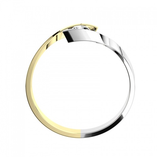 Nuria Colour GW - originální zásnubní prsten z bílého a žlutého zlata