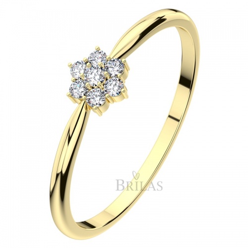 Dike G Briliant  - prsten ze žlutého zlata ve tvaru kytičky