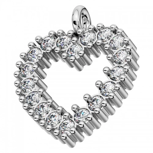 Marina White - oslnivý přívěsek srdce z bílého zlata