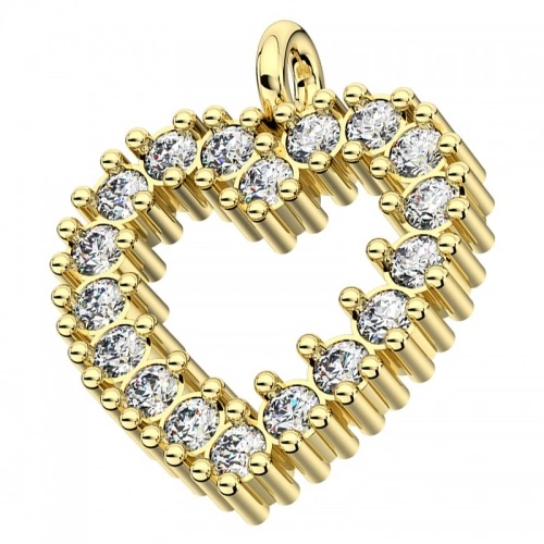 Marina G Briliant - oslnivý přívěsek srdce ze žlutého zlata s brilianty