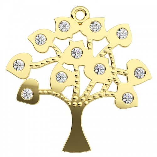 Sára G Briliant - strom života ze žlutého zlata s brilianty