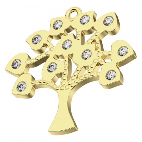 Sára G Briliant - strom života ze žlutého zlata s brilianty
