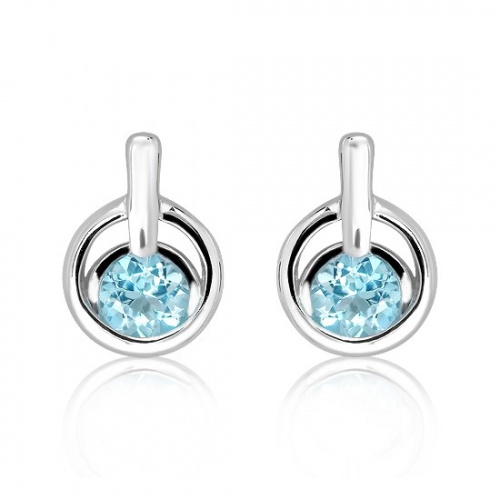 Elka S Blue Topaz - stříbrné náušnice s modrým topazem