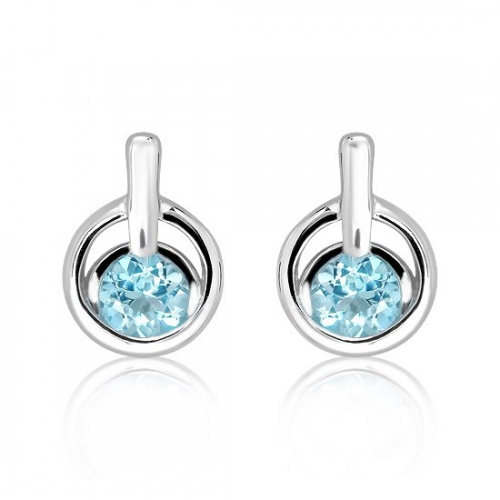 Elka S Blue Topaz - stříbrné náušnice s modrým topazem