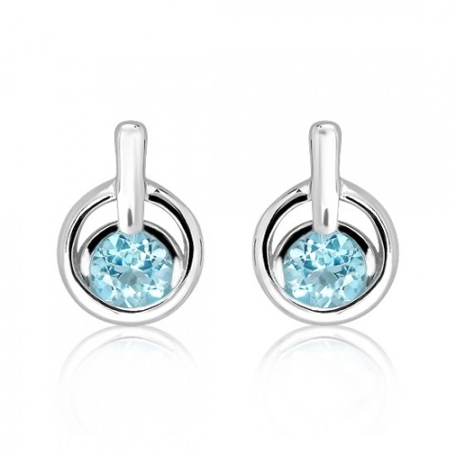 Elka S Blue Topaz - stříbrné náušnice s modrým topazem