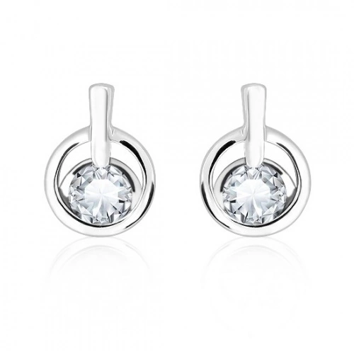 Elka S White Topaz - stříbrné náušnice s bílým topazem