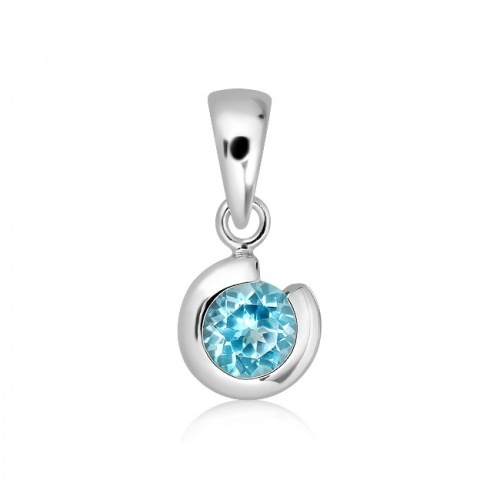 Torina S Blue Topaz - stříbrný přívěsek s modrým topazem