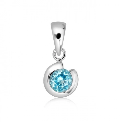 Torina S Blue Topaz - stříbrný přívěsek s modrým topazem