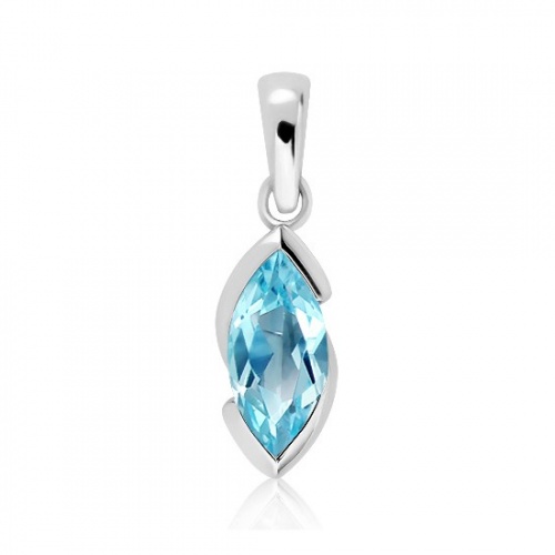 Jovan S Blue Topaz - stříbrný přívěsek s modrým topazem