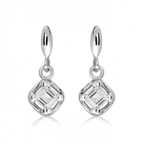 Lam S White Topaz - stříbrné náušnice s bílým topazem
