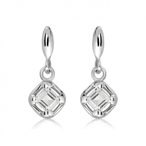 Lam S White Topaz - stříbrné náušnice s bílým topazem