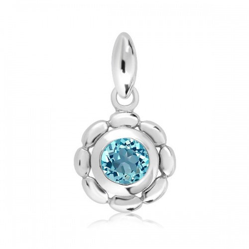 Lina S Blue Topaz - stříbrný přívěsek s modrým topazem