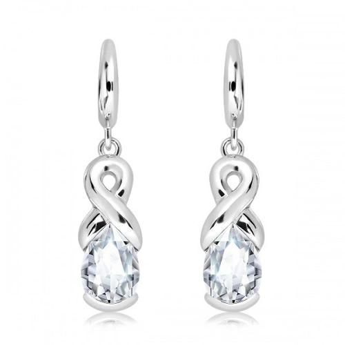 Man S White Topaz - stříbrné náušnice s bílým topazem