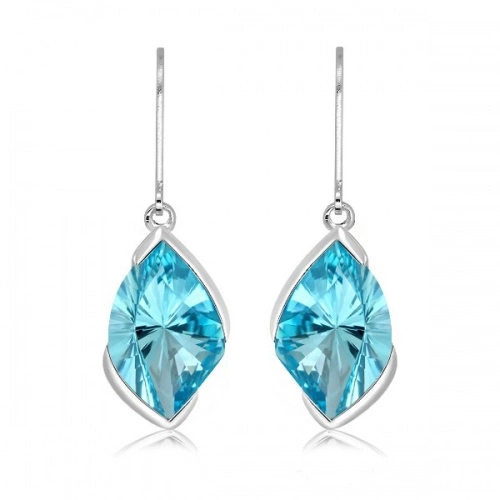 Marcin S Blue Topaz - stříbrné náušnice s modrým topazem