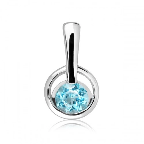 Efin S Blue Topaz - stříbrný přívěsek s modrým topazem
