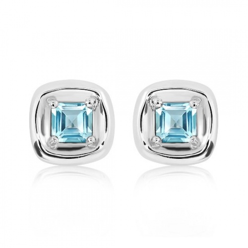 Efka S Blue Topaz - stříbrné náušnice s modrým topazem