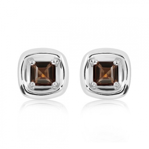 Efka S Smoky Quartz - stříbrné náušnice s quartzem