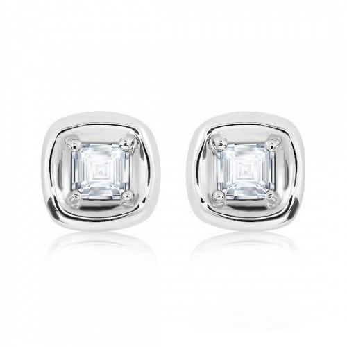 Efka S White Topaz - stříbrné náušnice s bílým topazem